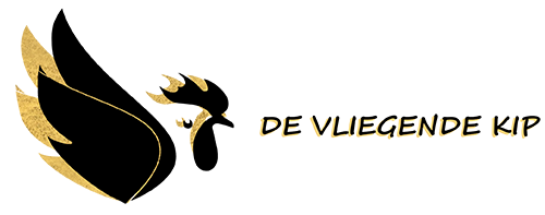 Vliegende Kip logo met naam langwerpig